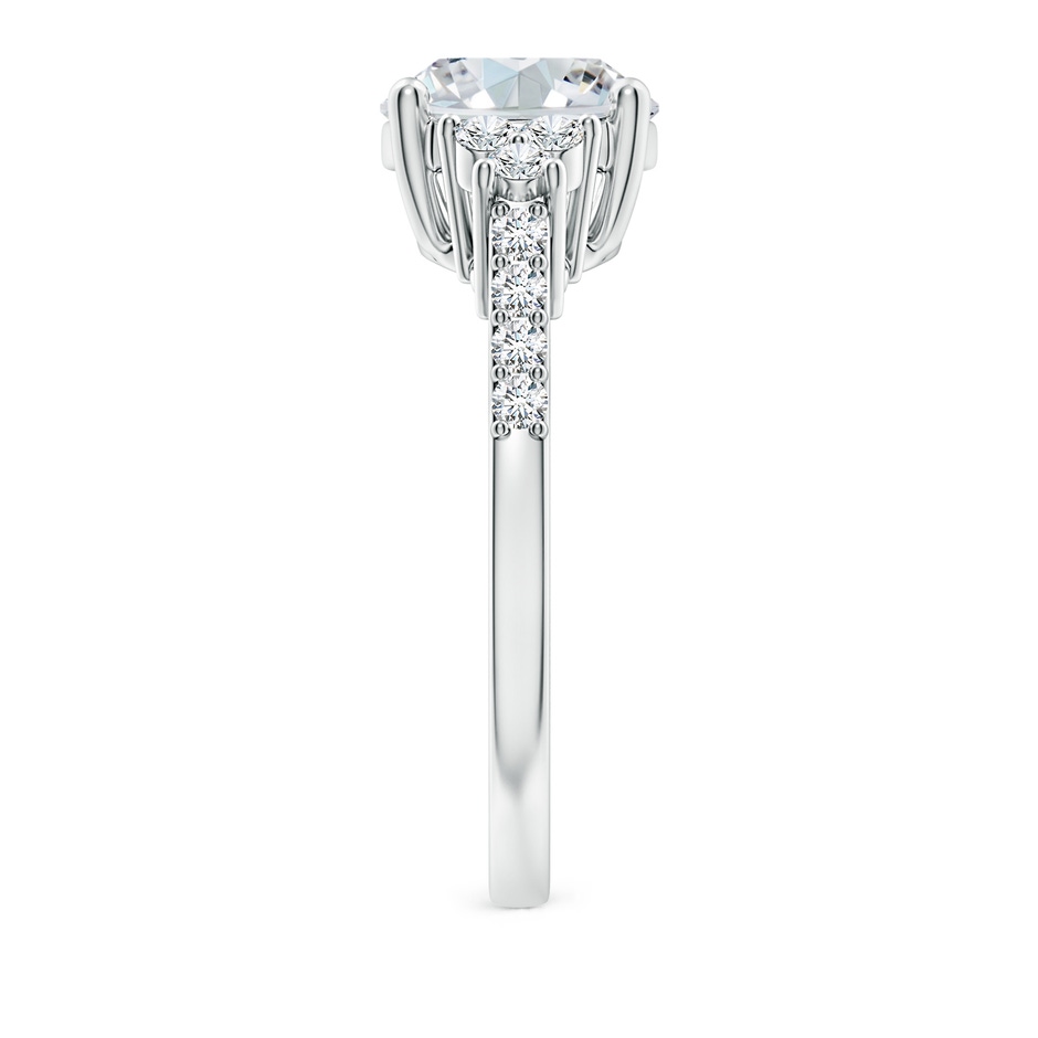 10x8mm FGVS Lab-Grown Horizontally Set Oval Diamond Solitaire Ring with Trio Diamond Accents in White Gold side 299