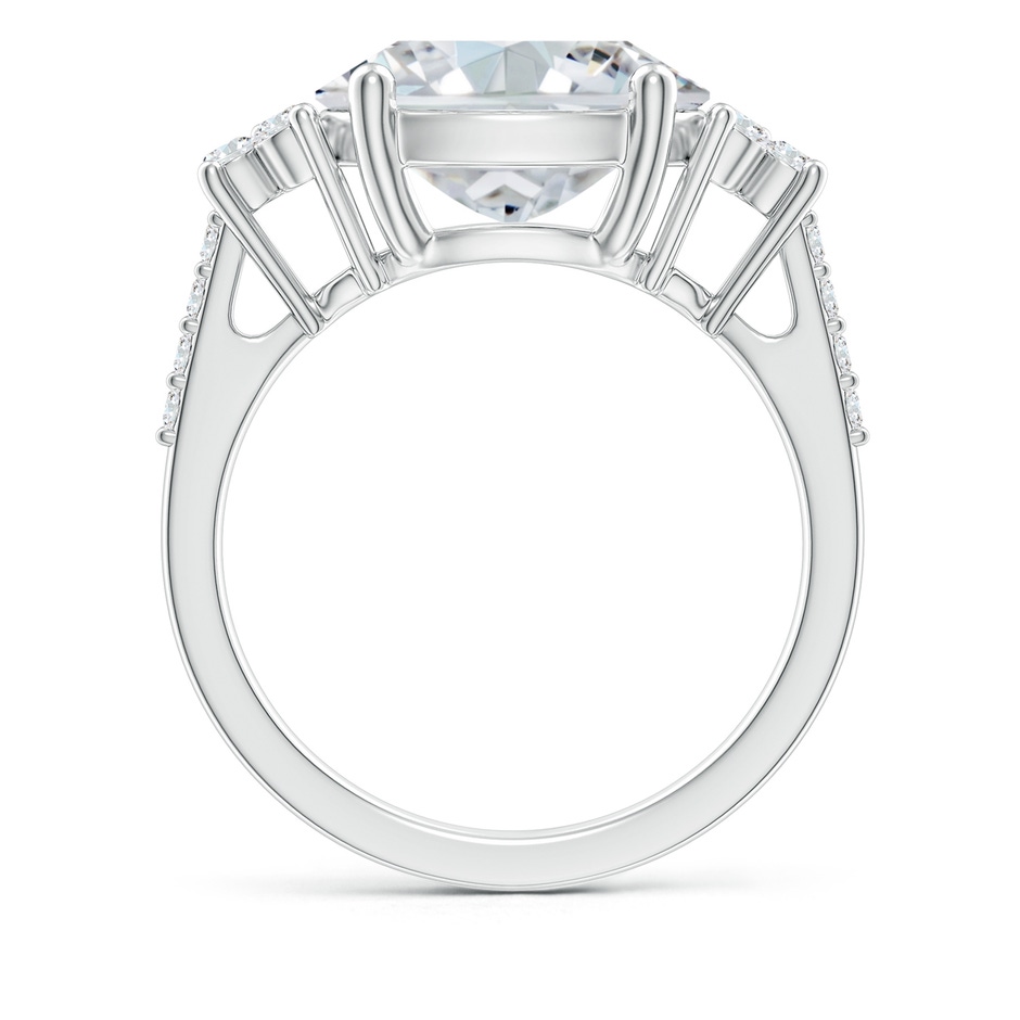 11.5x9mm FGVS Lab-Grown Horizontally Set Oval Diamond Solitaire Ring with Trio Diamond Accents in White Gold side 199