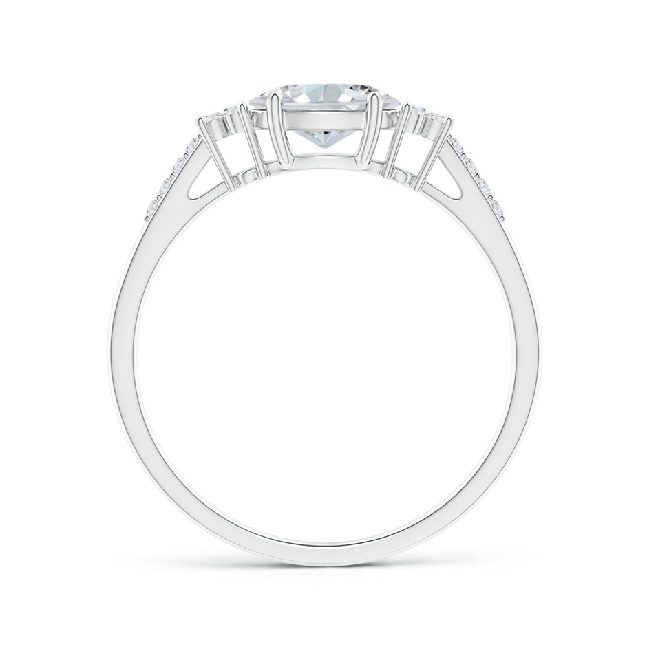 7x5mm FGVS Lab-Grown Horizontally Set Oval Diamond Solitaire Ring with Trio Diamond Accents in P950 Platinum side 199