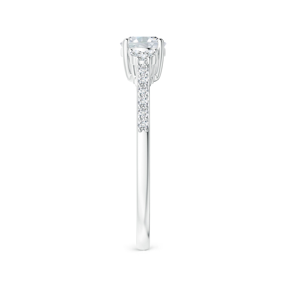 7x5mm FGVS Lab-Grown Horizontally Set Oval Diamond Solitaire Ring with Trio Diamond Accents in P950 Platinum side 299
