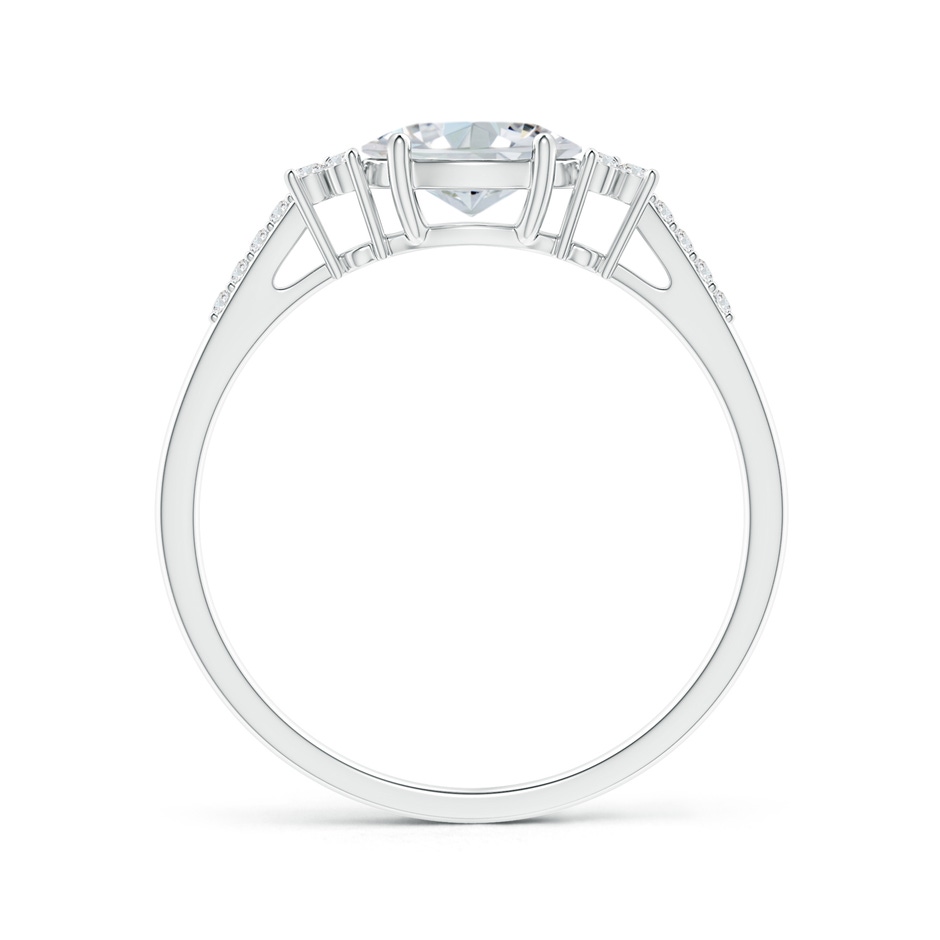 7x5mm FGVS Lab-Grown Horizontally Set Oval Diamond Solitaire Ring with Trio Diamond Accents in White Gold side 199