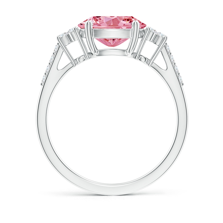 9x7mm Labgrown Horizontally Set Oval Lab-Grown Fancy Intense Pink Diamond Ring in P950 Platinum side 199