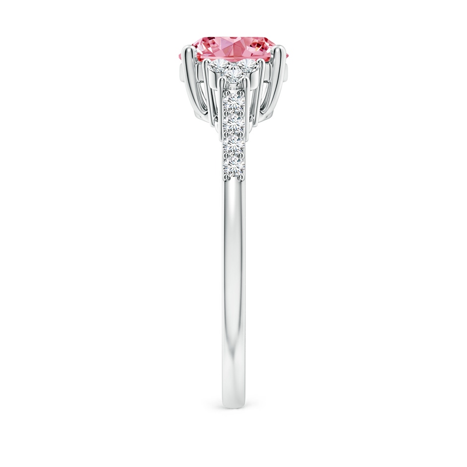9x7mm Labgrown Horizontally Set Oval Lab-Grown Fancy Intense Pink Diamond Ring in P950 Platinum side 299