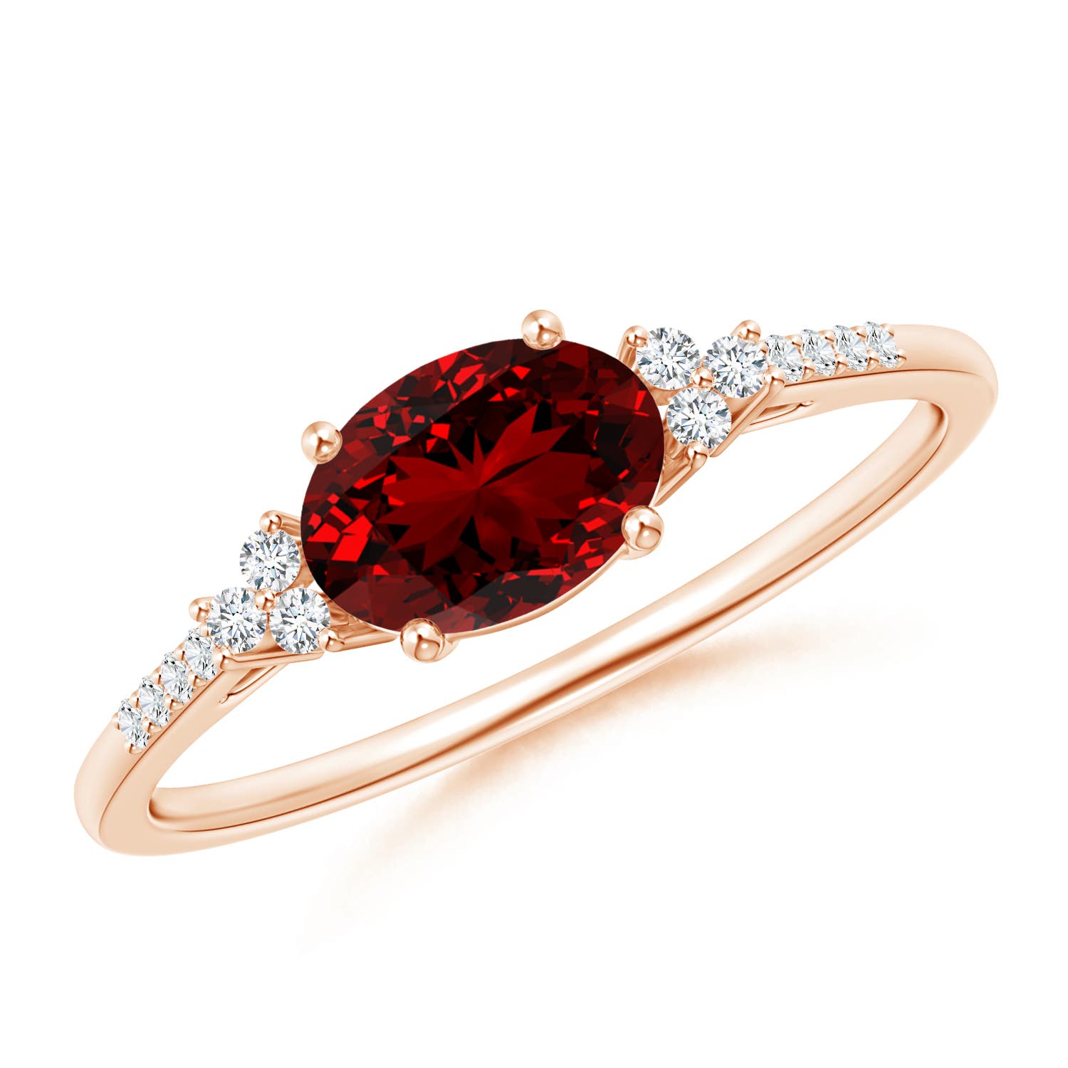 Premium - Lab-Grown Ruby / 1.09 CT / 14 KT Rose Gold