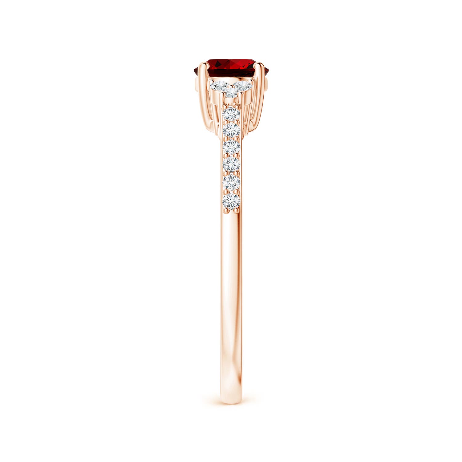 Premium - Lab-Grown Ruby / 1.09 CT / 14 KT Rose Gold