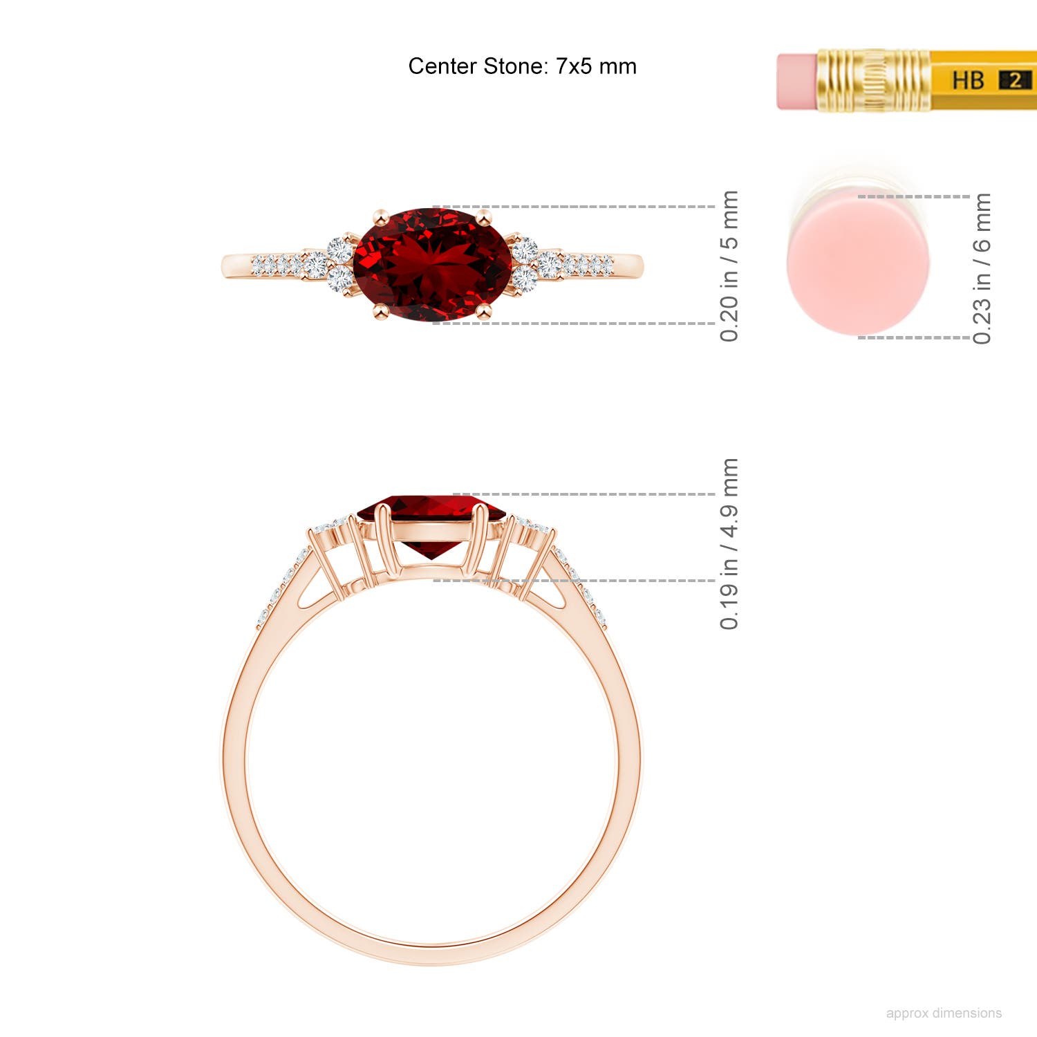 Premium - Lab-Grown Ruby / 1.09 CT / 14 KT Rose Gold