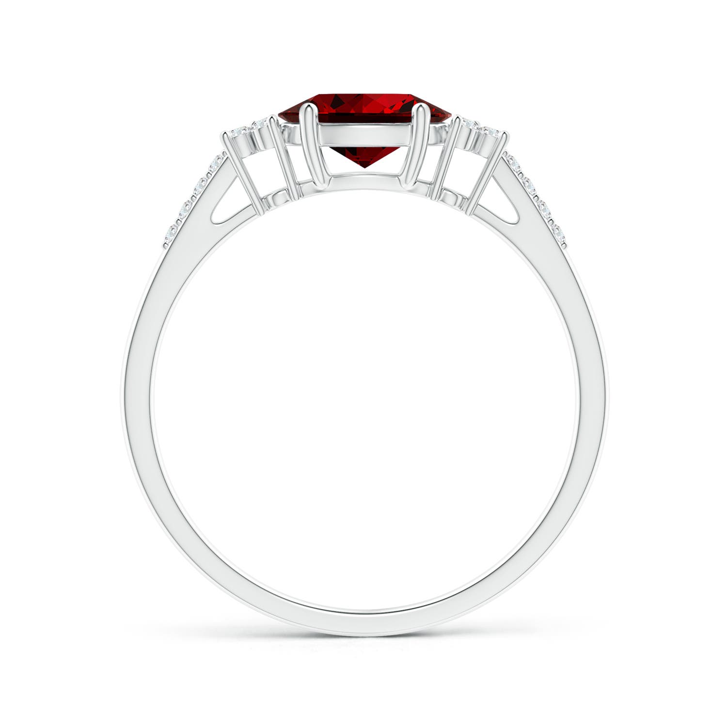 Premium - Lab-Grown Ruby / 1.09 CT / 14 KT White Gold