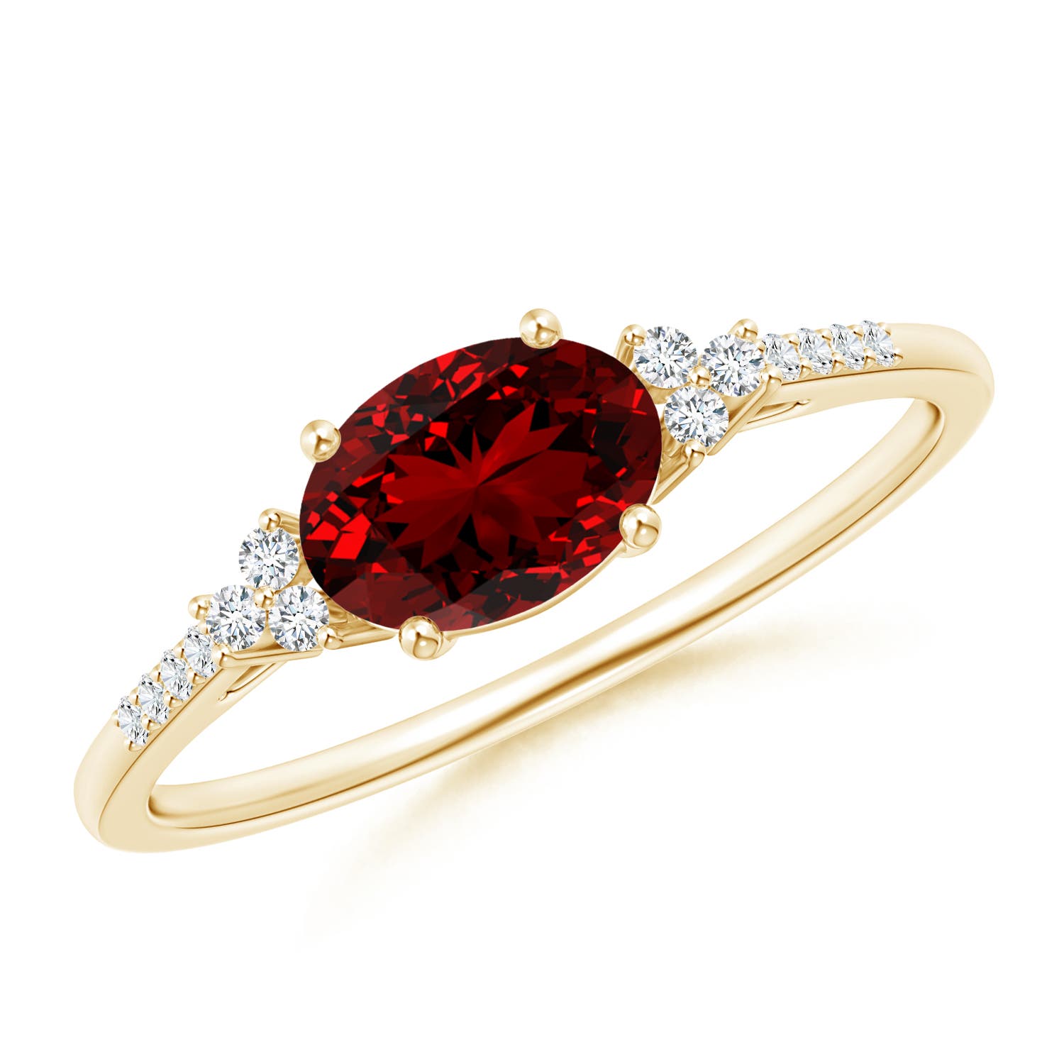 Premium - Lab-Grown Ruby / 1.09 CT / 14 KT Yellow Gold