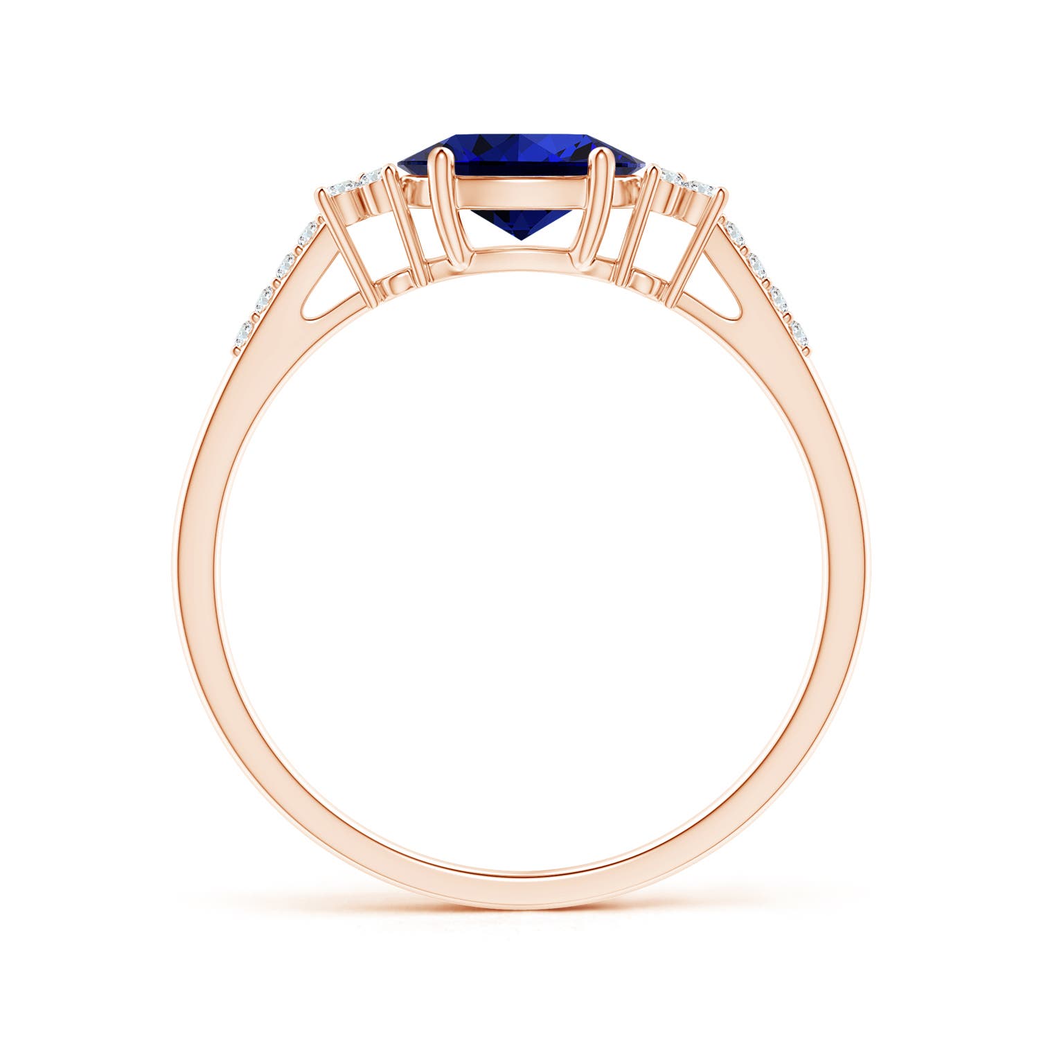 Premium - Lab-Grown Blue Sapphire / 0.94 CT / 14 KT Rose Gold