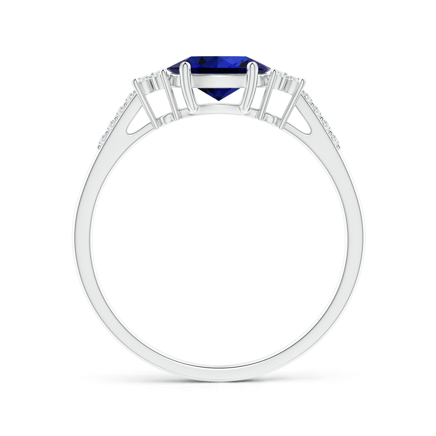 Premium - Lab-Grown Blue Sapphire / 0.94 CT / 14 KT White Gold