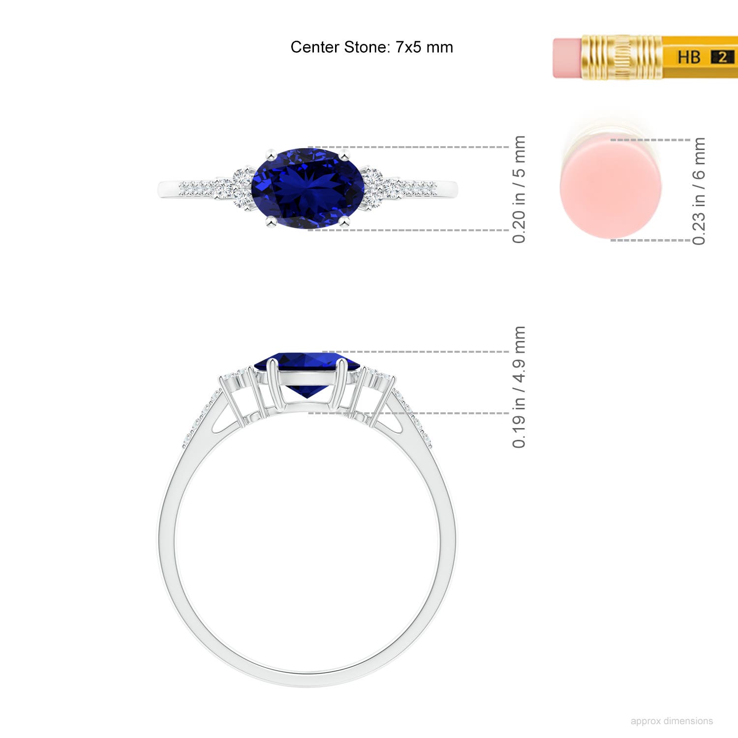 Premium - Lab-Grown Blue Sapphire / 0.94 CT / 14 KT White Gold