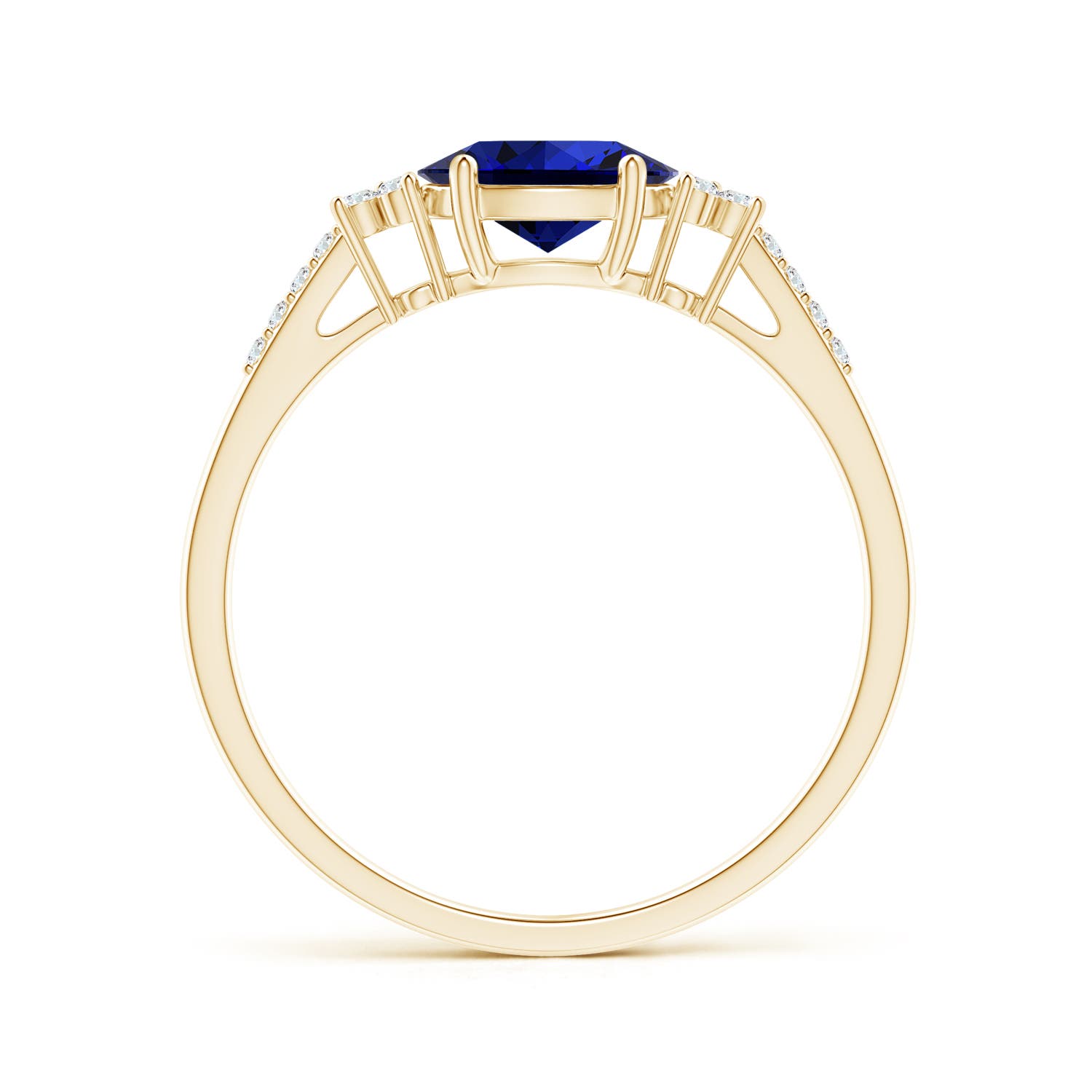 Premium - Lab-Grown Blue Sapphire / 0.94 CT / 14 KT Yellow Gold