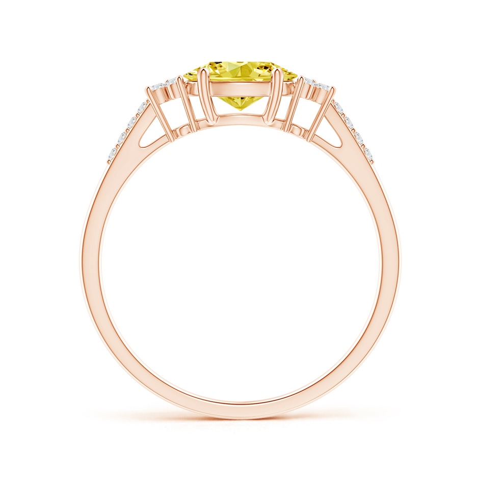 7x5mm Labgrown Horizontally Set Oval Lab-Grown Fancy Intense Yellow Diamond Ring in Rose Gold side 199