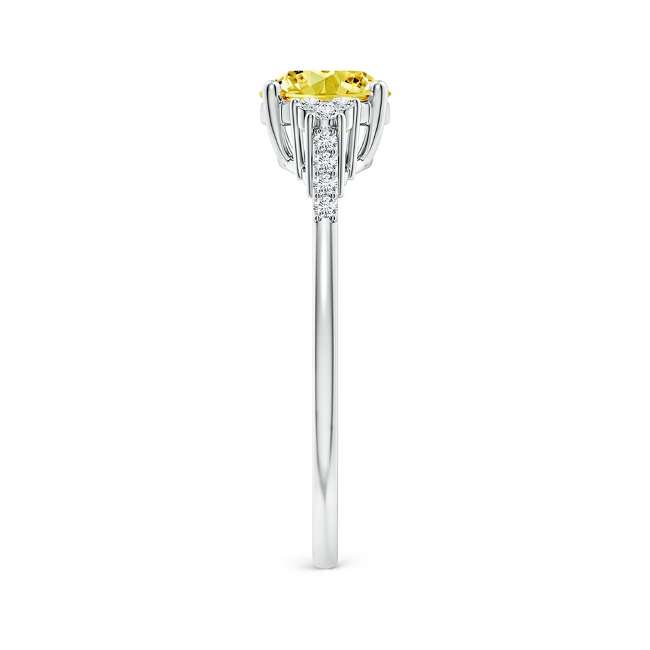 8x6mm Labgrown Horizontally Set Oval Lab-Grown Fancy Intense Yellow Diamond Ring in P950 Platinum side 299