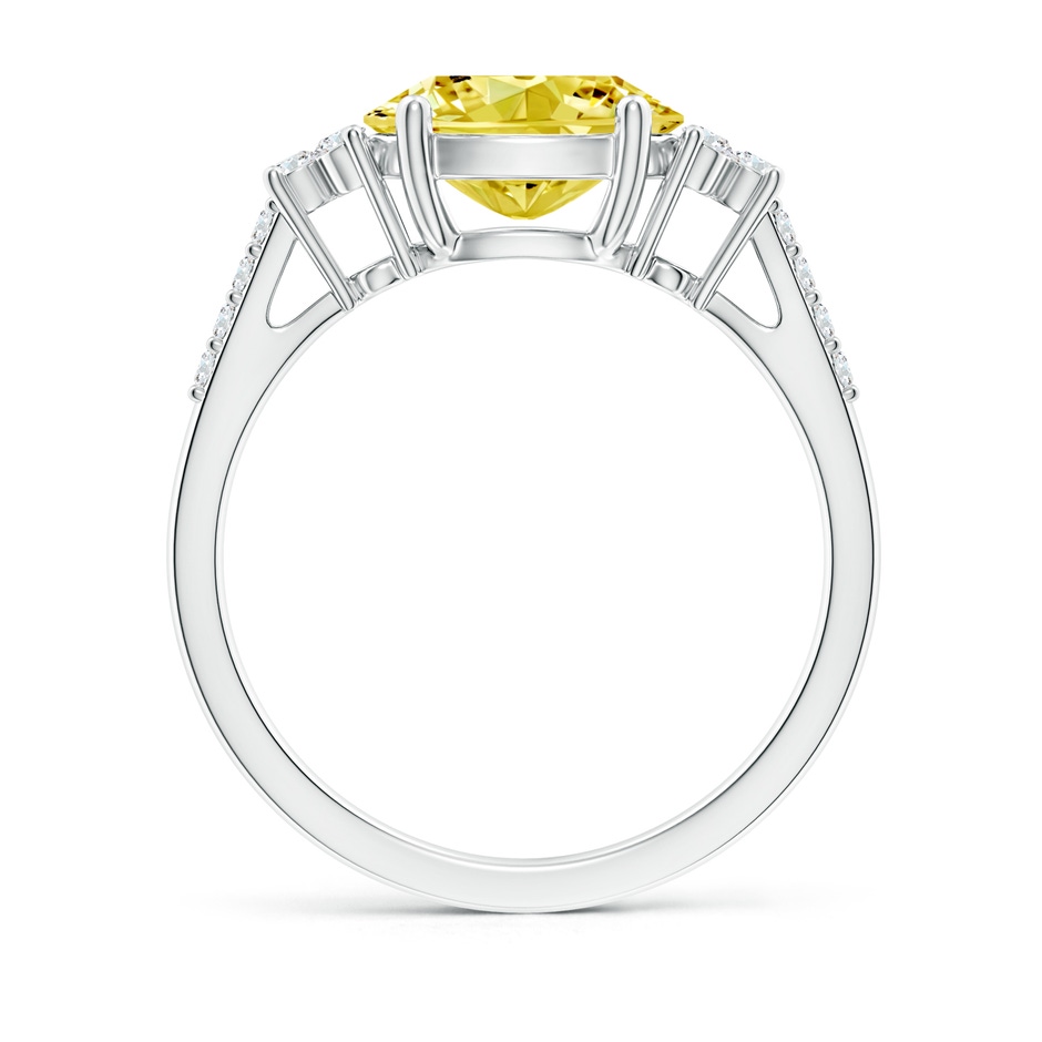 9x7mm Labgrown Horizontally Set Oval Lab-Grown Fancy Intense Yellow Diamond Ring in P950 Platinum side 199