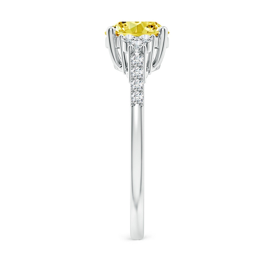 9x7mm Labgrown Horizontally Set Oval Lab-Grown Fancy Intense Yellow Diamond Ring in P950 Platinum side 299