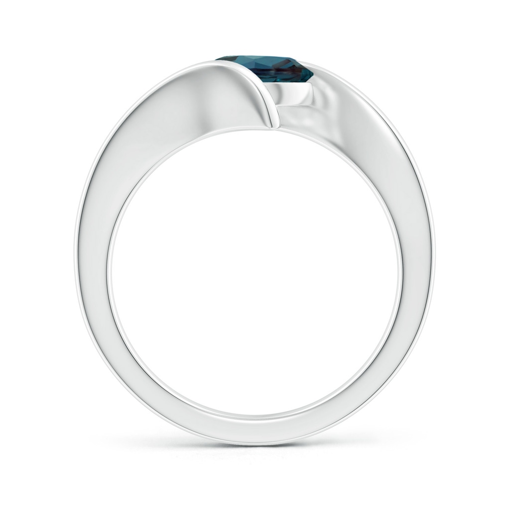 7mm Labgrown Bar-Set Solitaire Round Lab-Grown Alexandrite Bypass Ring in White Gold - side 199