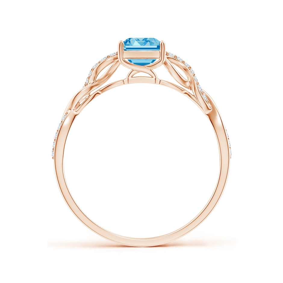 7x5mm Labgrown Emerald-Cut Solitaire Lab-Grown Fancy Intense Blue Diamond Infinity Twist Ring in Rose Gold side 199