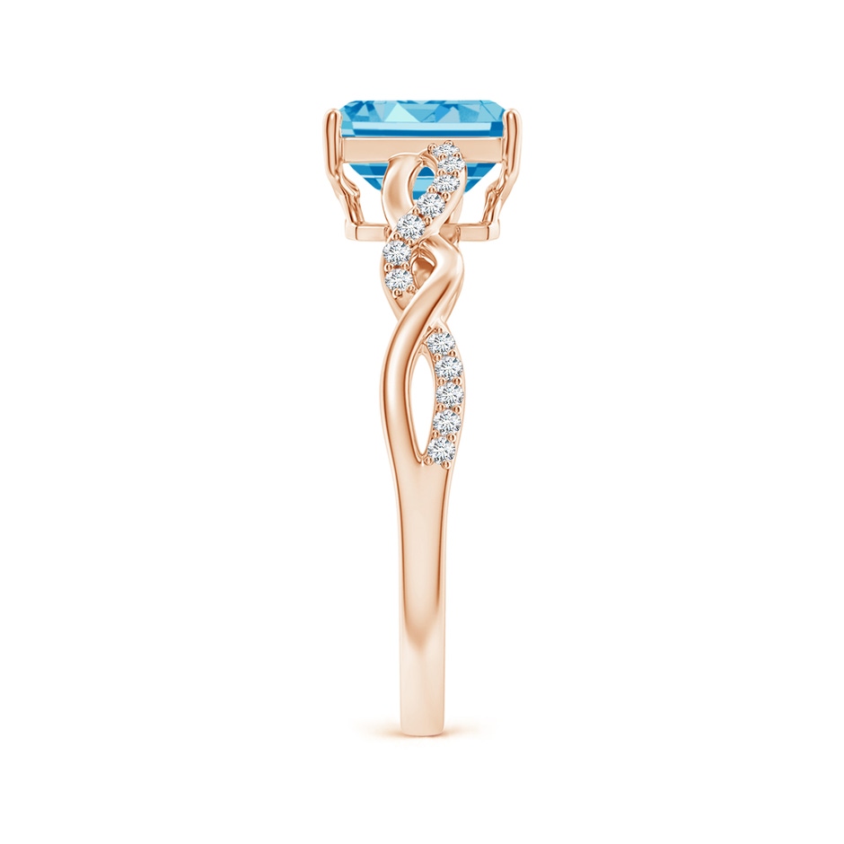 7x5mm Labgrown Emerald-Cut Solitaire Lab-Grown Fancy Intense Blue Diamond Infinity Twist Ring in Rose Gold side 299