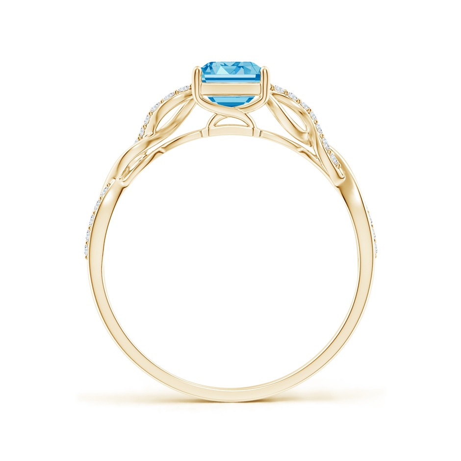 7x5mm Labgrown Emerald-Cut Solitaire Lab-Grown Fancy Intense Blue Diamond Infinity Twist Ring in Yellow Gold side 199