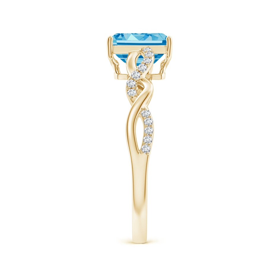 7x5mm Labgrown Emerald-Cut Solitaire Lab-Grown Fancy Intense Blue Diamond Infinity Twist Ring in Yellow Gold side 299