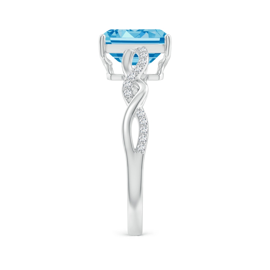 8x6mm Labgrown Emerald-Cut Solitaire Lab-Grown Fancy Intense Blue Diamond Infinity Twist Ring in White Gold side 299