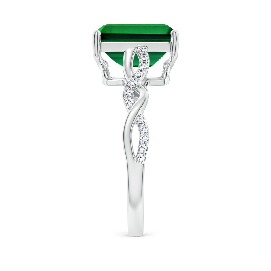 10x8mm Labgrown Lab-Grown Emerald-Cut Solitaire Emerald Infinity Twist Ring in P950 Platinum side 299
