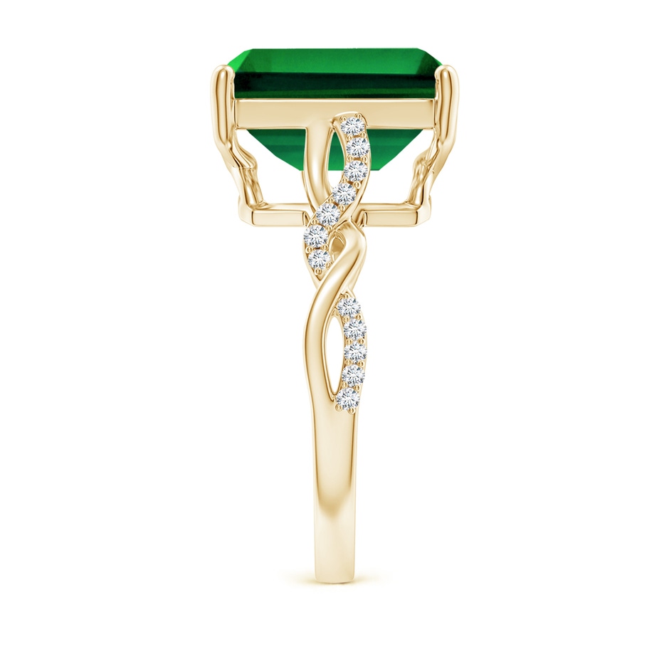 12x10mm Labgrown Lab-Grown Emerald-Cut Solitaire Emerald Infinity Twist Ring in 18K Yellow Gold side 299
