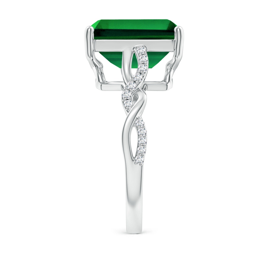 12x10mm Labgrown Lab-Grown Emerald-Cut Solitaire Emerald Infinity Twist Ring in P950 Platinum side 299