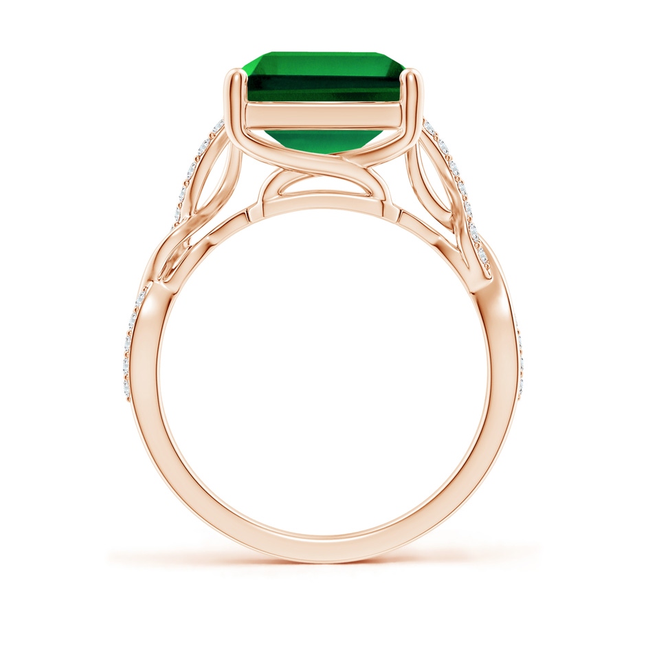 12x10mm Labgrown Lab-Grown Emerald-Cut Solitaire Emerald Infinity Twist Ring in Rose Gold side 199