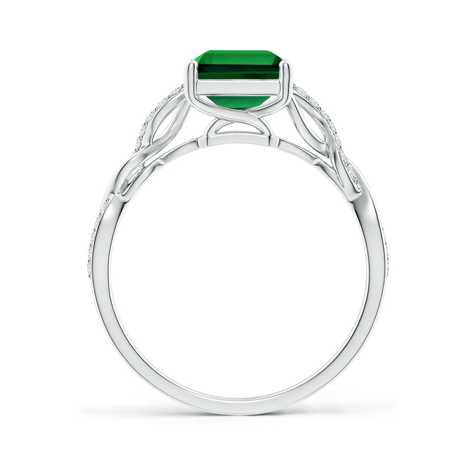 9x7mm Labgrown Lab-Grown Emerald-Cut Solitaire Emerald Infinity Twist Ring in White Gold side 199