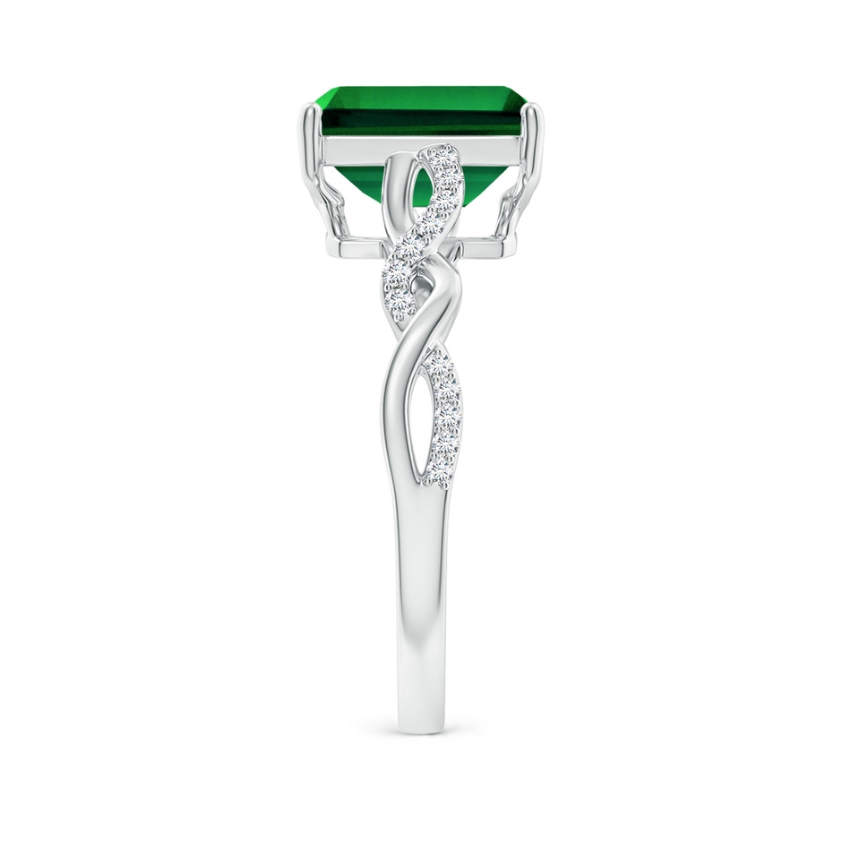 9x7mm Labgrown Lab-Grown Emerald-Cut Solitaire Emerald Infinity Twist Ring in White Gold side 299