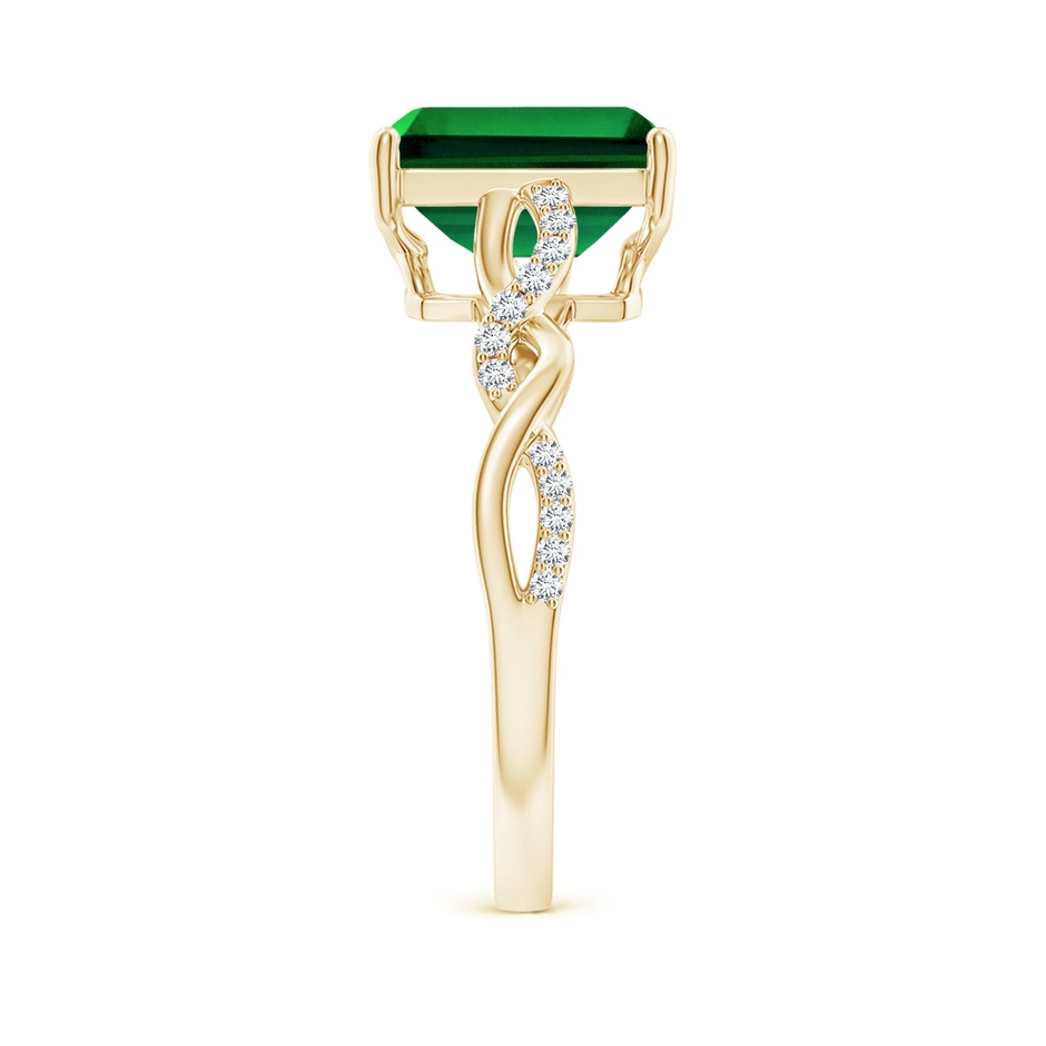 9x7mm Labgrown Lab-Grown Emerald-Cut Solitaire Emerald Infinity Twist Ring in Yellow Gold side 299