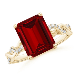 Emerald Cut Lab-Grown Lab Grown Ruby