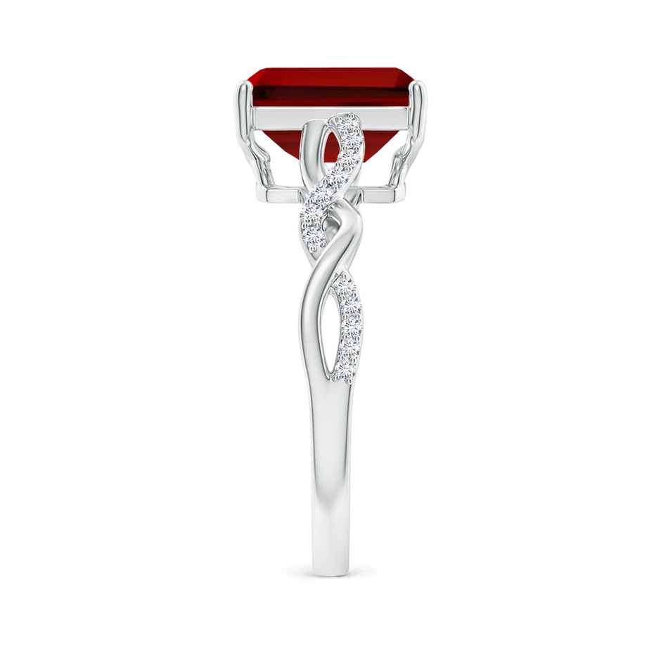 9x7mm Labgrown Lab-Grown Emerald-Cut Solitaire Ruby Infinity Twist Ring in White Gold Side 299