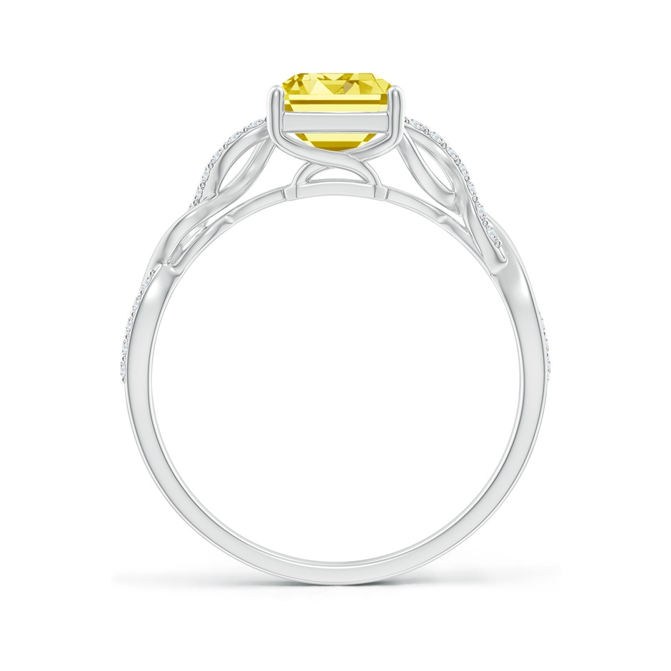 8x6mm Labgrown Emerald-Cut Solitaire Lab-Grown Fancy Intense Yellow Diamond Infinity Twist Ring in White Gold side 199