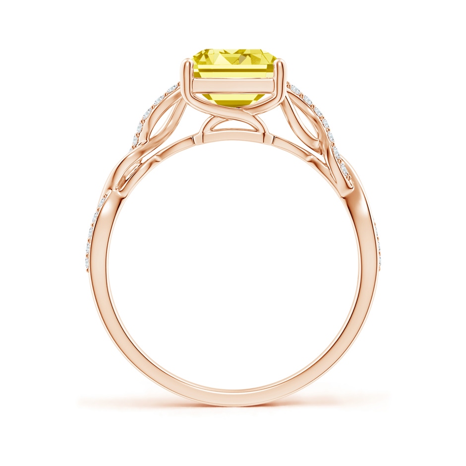 9x7mm Labgrown Emerald-Cut Solitaire Lab-Grown Fancy Intense Yellow Diamond Infinity Twist Ring in Rose Gold side 199