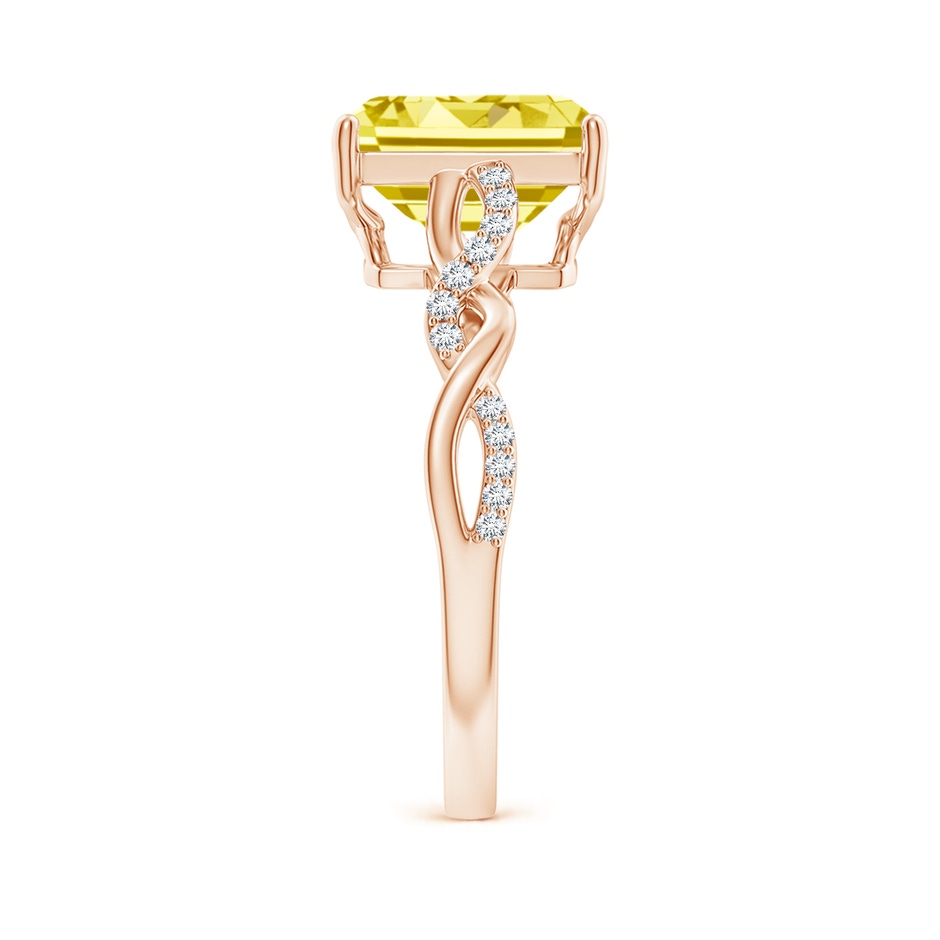 9x7mm Labgrown Emerald-Cut Solitaire Lab-Grown Fancy Intense Yellow Diamond Infinity Twist Ring in Rose Gold side 299