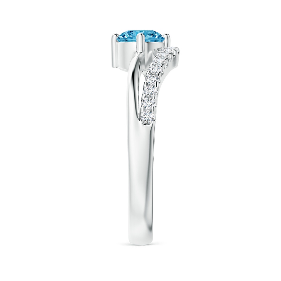 5.1mm Labgrown Solitaire Round Lab-Grown Fancy Intense Blue Diamond Swirl Promise Ring in P950 Platinum side 299