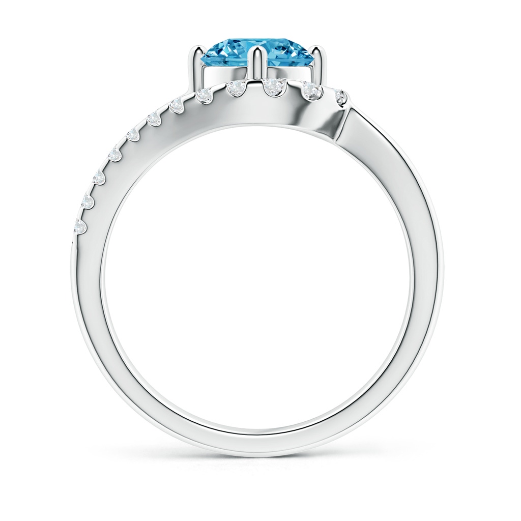 6.4mm Labgrown Solitaire Round Lab-Grown Fancy Intense Blue Diamond Swirl Promise Ring in White Gold - side 199