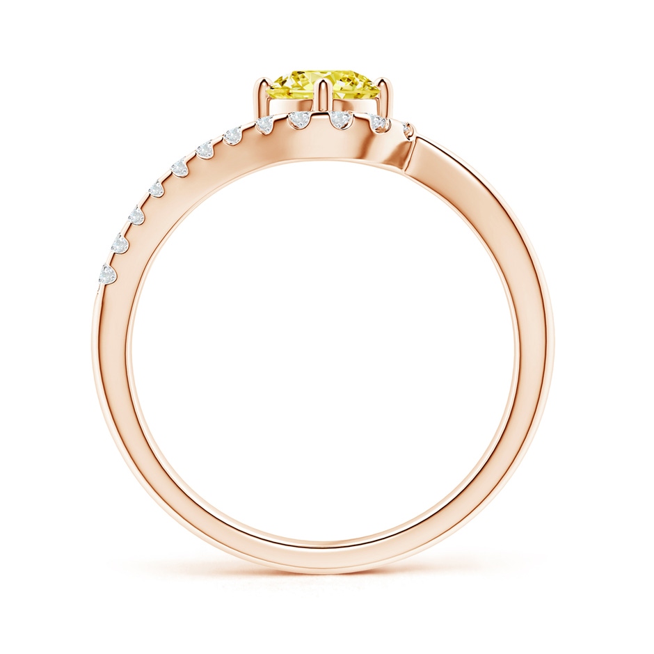 5.1mm Labgrown Solitaire Round Lab-Grown Fancy Intense Yellow Diamond Swirl Promise Ring in Rose Gold side 199