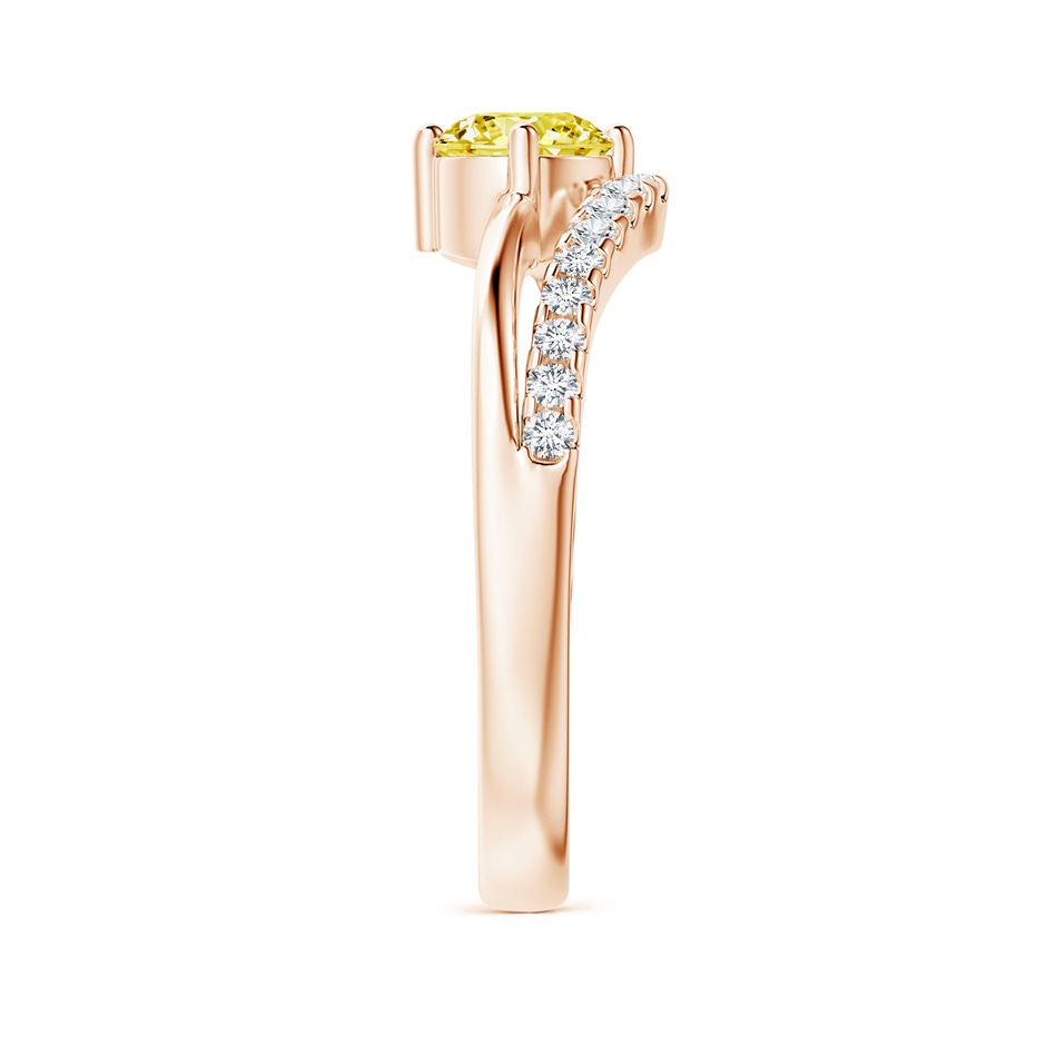 5.1mm Labgrown Solitaire Round Lab-Grown Fancy Intense Yellow Diamond Swirl Promise Ring in Rose Gold side 299