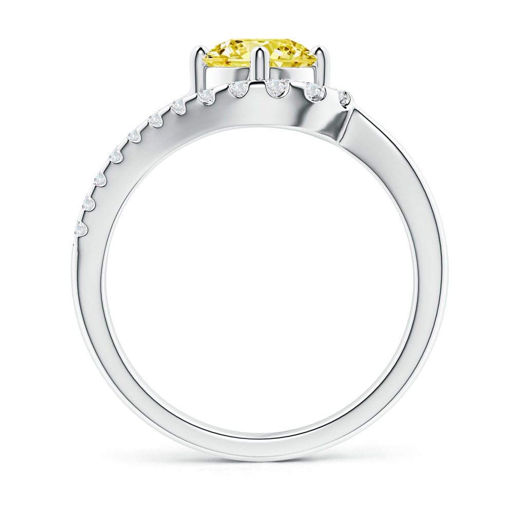6.4mm Labgrown Solitaire Round Lab-Grown Fancy Intense Yellow Diamond Swirl Promise Ring in White Gold - side 199