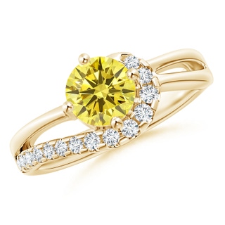 Round Fancy Intense, VS Lab Grown Yellow Diamond