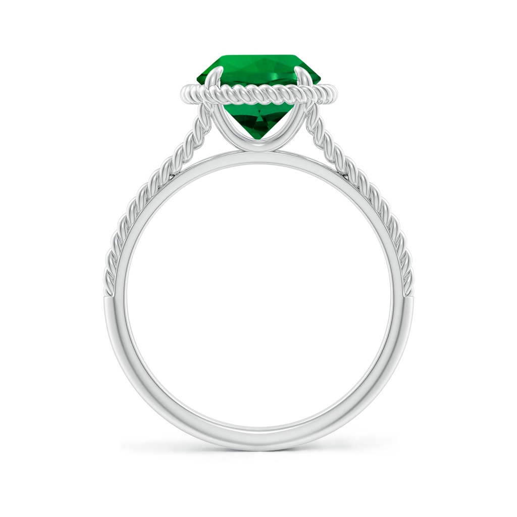 8mm Labgrown Lab-Grown Emerald Twist Rope Split Shank Ring in White Gold Side 199