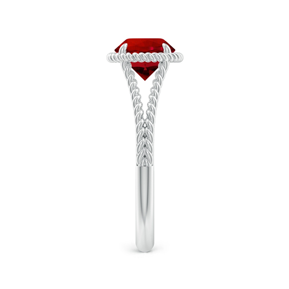 7mm Labgrown Lab-Grown Ruby Twist Rope Split Shank Ring in 18K White Gold side 299