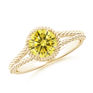 Round Fancy Intense, VS Lab Grown Yellow Diamond