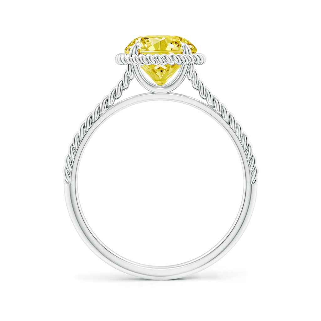 7.4mm Labgrown Lab-Grown Fancy Intense Yellow Diamond Twist Rope Split Shank Ring in White Gold - side 199