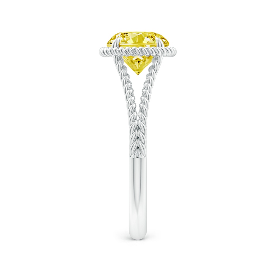 7.4mm Labgrown Lab-Grown Fancy Intense Yellow Diamond Twist Rope Split Shank Ring in White Gold side 299