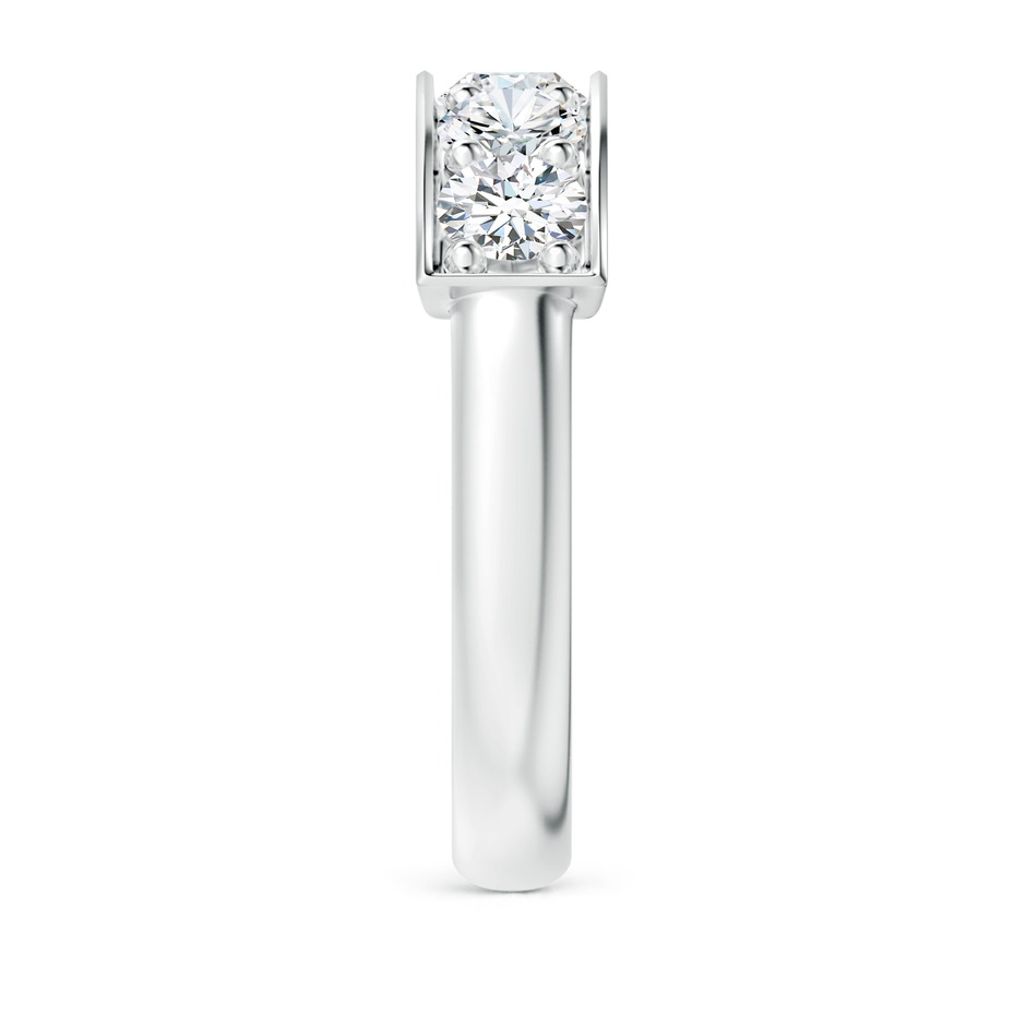 3.8mm FGVS Lab-Grown Pave Set Diamond Bar Ring with Milgrain in S999 Silver side 299